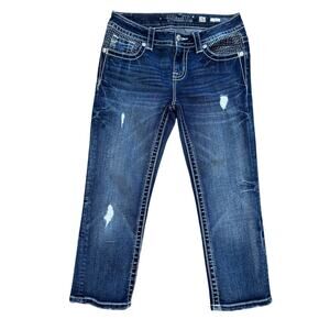 Miss Me Distressed Jean Capri Size 26